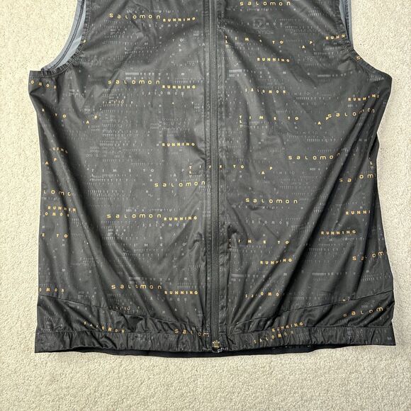 Salomon Light Shell Outdoor Vest Women's Size XL Black Script‎ Time To Lap Run - Picture 5 of 16